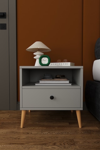 Modern Çekmeceli Komodin Şifonyer %100 Mdf Çok Amaçlı Organizer Kmd02 Kül Gri