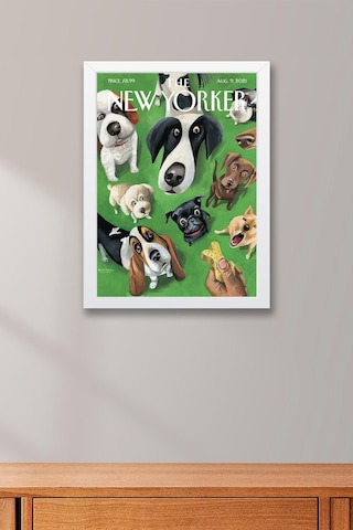 The New Yorker Çerçeveli Tablo August 9 2021 - Mark Ulkriksen Parktaki Köpekler Tablosu