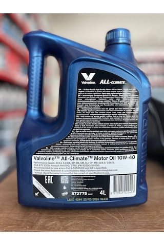 Valvoline All Clımate 10w-40 4 Lt
