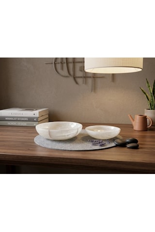 Doğal Taş 2'li Onyx Kase 15cm Ve 10 Cm 2 Parça