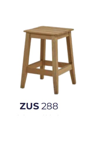 Tabure Zus288 Klasik Model Ahşap Kayın Iskelet Ceviz Boya Kare Ot