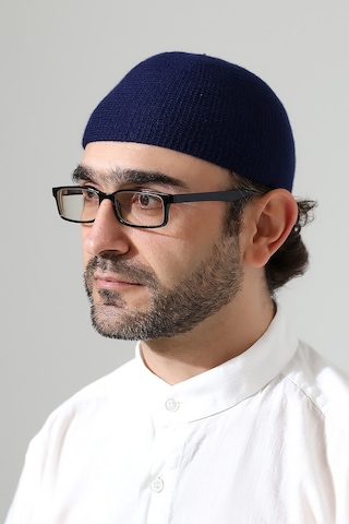Kışlık Kadife Takke Düz Desen - Lacivert Lacivert