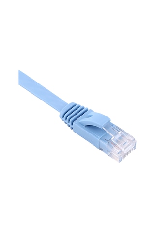 Lemestar Mavi 1m Rj45 Cat6 Düz Ağ Kablosu - 1000mbps Gigabit, Su Geçirmez, Anti-parazit, Saf Bakır Çekirdek, 250mhz Aktarım Hızı