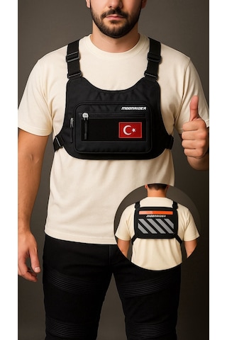 Motosiklet Göğüs Çantası Yelek Tipi Geniş Hacimli Çanta