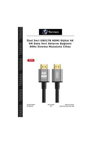 Özel Seri Gb017b Hdmı Dijital 4k 5m Data Veri Aktarım Bağlantı 60hz Sinema Masaüstü Cihaz