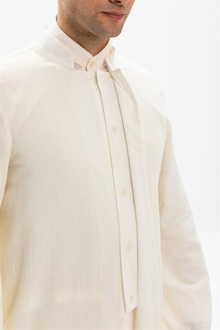 Şile Bezi İnce Erkek Namaz Cübbesi Yazlık Namazlık Pamuk Kumaş Cübbe Krem Krm-krem Krem