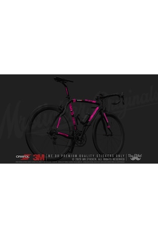 Bcy39 Reflektif Bisiklet Sticker Seti Avantaj Paket Pembe Siyah