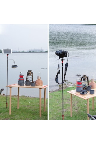 Sundick Ayrılabilir Fener Stand Lambası Tripod Kamp Lamba Braketi Siyah