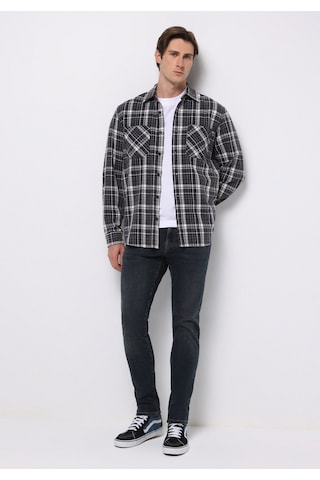 Colin's Colins Comfort Fit Shirt Neck Ekoseli Erkek Lacivert Uzun Kol Gömlek Cl1076524 Q1.v1 Nav Lacivert