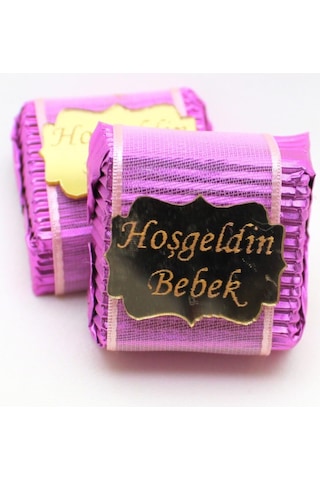 Dark Brown Hoşgeldin Bebek Kız Çoçuk Çikolatası Sargılı Dolgulu 48 Adet