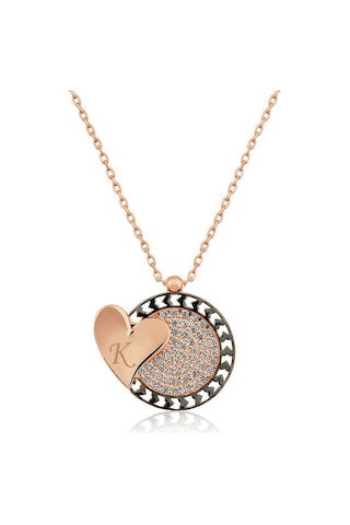 925 Ayar Gümüş Rose Altın Kaplama Kaplama Kaplama Kalbe Giden Kalp Kolye Rose Gold