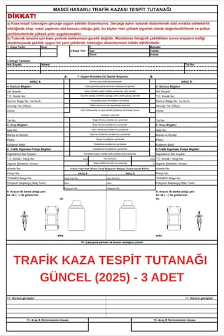 Trafik Kaza Tesit Tutanağı Güncel 2025 - 3 Adet