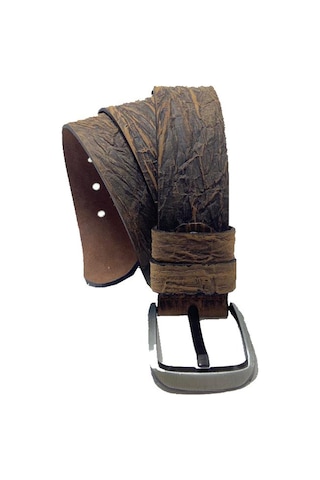 Hakiki Deri Erkek Ağaç Kabuğu Görünümlü Kot Kemeri 4,5 Cm Ağaç Kabuğu Kahverengi