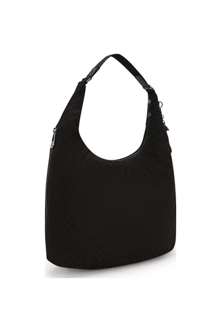 Kıplıng Eanna Zip Orta Boy Omuz Çantası Siyah Black Sıgnature Jq Siyah