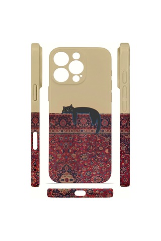 Apple iPhone Uyumlu 16 Pro Vorian İnce Kamera Korumalı Mika Kılıf Persian Cat Lounge Persian Cat Lounge Mika