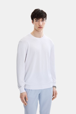 Back And Bond Beyaz Regular Fit Bisiklet Yaka Mevsimlik Triko