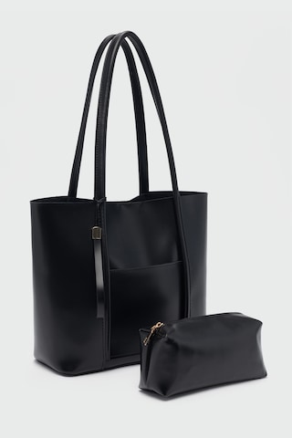 Shule Bags Pebbled Omuz Çantası Siyah Siyah