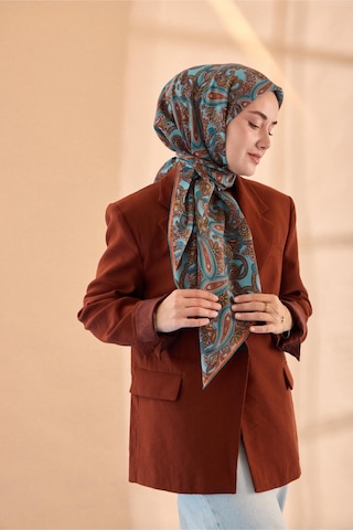 Silk Home Yaz Esintisi Eşarp 150002-18 Turkuaz, Parlak Turuncu, Tarçın, Yeşil, Pudra