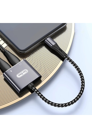 Go Des Gd-uc161 2in1 Type-c To 3.5mm Hi-fi Aux Çevirici Ses Adaptörü Gri