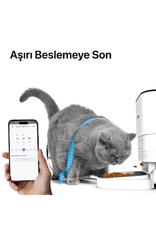 Xenon Smart Akıllı Otomatik Paslanmaz Çelik Besleme Kaseli Wi-Fi Kedi Köpek Mama Kabı X8612