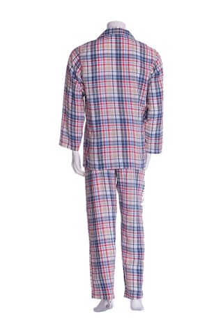 The Don Kırmızı Lacivert Asorti Ekose Desenli Poplin Erkek Pijama