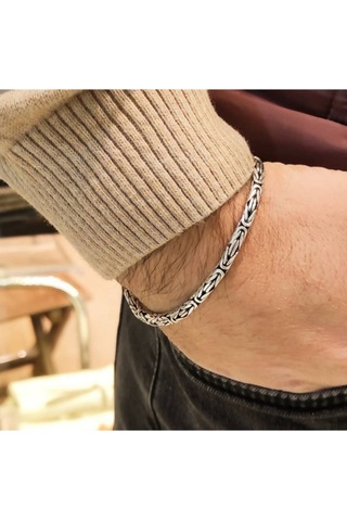 Oriental Kuyumculuk Jewellery Yuvarlak Kral Gümüş Bileklik Gümüş