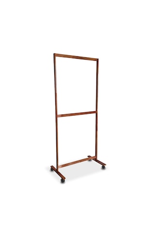 Ayaklı Askı Ahşap Elbise Askısı 2 Katlı Askılık 5870