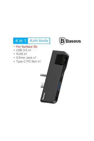 Baseus Multifunctional Hub Surface Go Type-c+audio To Rj45+usb3.0+type-c Data +audio - 5775 Siyah