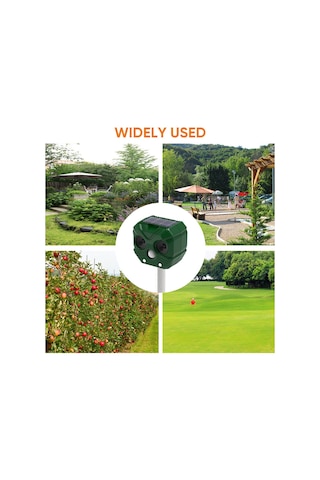 Vkemall Güneş Enerjili Ultrasonik Hayvan Kovucu, Led Işık Ve Kızılötesi Algılama İle Bahçe, Bahçe Ve Aile Güvenliğini Koru Yeşil