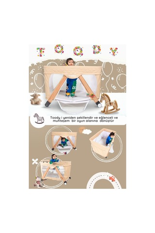 Kiwi Toody All İn One Katlanır Tekerlekli Sallanır Sabitlenir Anne Yanı Oyun Parkı Park Yatak Beşik