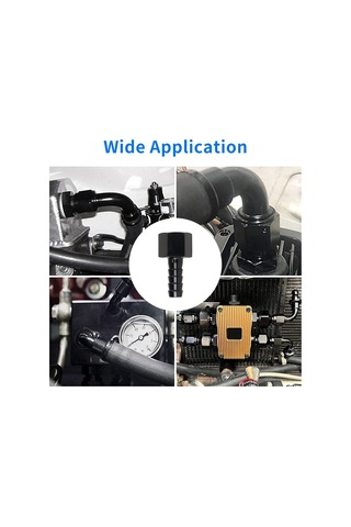 Mufunye Siyah Alüminyum 6an 3/8 İç Vida Döner Boru Ucu Bağlantısı - Düz Tip