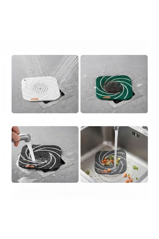 Tineke Silikon Kötü Koku Önleyici Banyo Mutfak Lavabo Koku Önleyici Sızdırmaz Pedi Yeşil Renk Delikli Yeşil