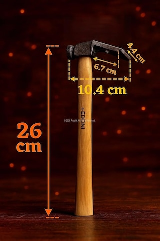 Edoni Mini Sandıkçı Keseri, Saplı, 26 Cm, Ahşap Saplı, Kalın Uçlu, Döküm Başlıklı, Ergonomik Tasarımlı, Dayanıklı El Aleti, Marangozluk Ve İnşaat İçin