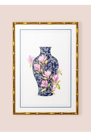 The Mia Tbl0093 Blue Blanc Tablo 64x90x4 Cm