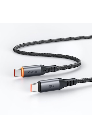 Ca-2040 Type-c Type-c 100w Pd Hızlı E-marker Çipli Örgü Poweroff Kablo 1.2m Siyah Diğer
