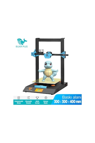 Bluer Plus Blu-5 Dokunmatik Ekranlı 3d Yazıcı Printer 300mmx300mmx400mm