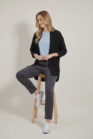 Yxc Trend Maker Oversize Uzun Basic Bayan Keten Gömlek Siyah