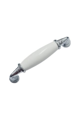 Porselen Beyaz Kulp Krom Ayak 96 Mm / 5 Adet Krom