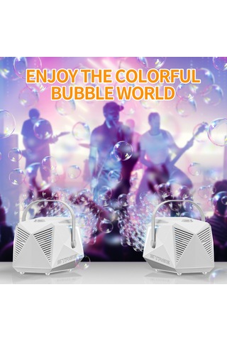 Hfambition Aa Pil İle Çalışan, Işık Özellikli, Taşınabilir Sahne Balon Makinesi - Dış Mekan Ve Düğün Partileri İçin Beyaz 10.1"