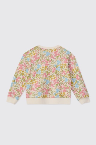 Panço Kız Çocuk Çiçek Desenli Pembe Sweatshirt