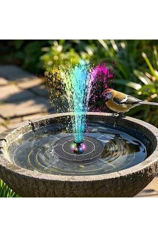 Honeybeeshop 1 Adet Yuvarlak Renkli Isik 35w Yuzen Fiskiye 1200mah Li Pil Ipx8 Solar 6 Nozul Renkli Isiklar 35w Fiskiye 1 Adet 6 Meme