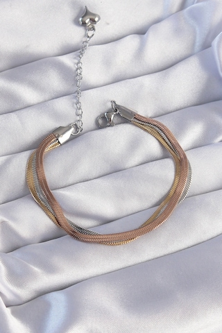 Renkli İtalyan Zincir Model Çoklu Bileklik 316l Çelik