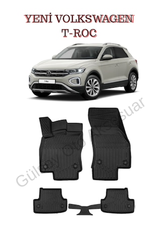 Yeni Volkswagen T-roc 3d Havuzlu Paspas