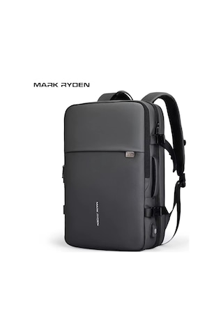 Mark Ryden Pathrato Laptop Gri Renk Sırt Çantası Kilitli Usb Şarj Kitli Genişletilebilir Çanta Mr805 Siyah