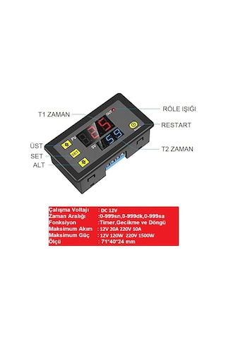 Yate10 T3230 12v/20a Timer Zaman Rölesi