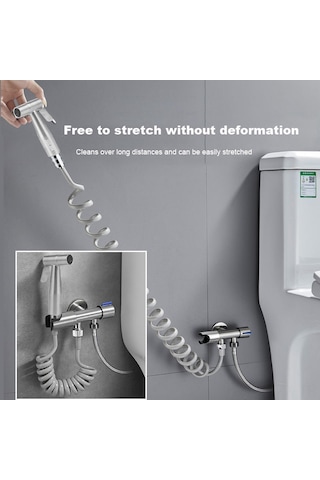 Yaozixa Ev Banyo Tuvalet Sprayer: Paslanmaz Çelik El Tipi Bidet, Yüksek Basınçlı Su Aleti, Kadın Hijyeni Ve Temizlik İçin 2m Genişletilebilir Hortumlu