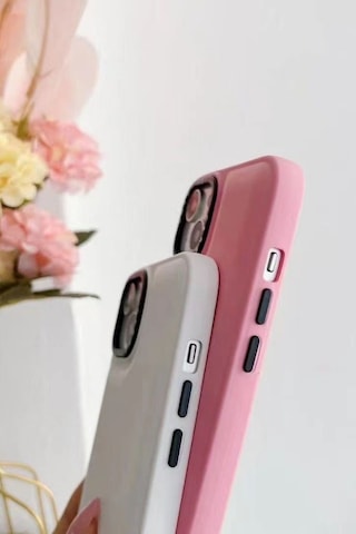Apple Uyumlu iPhone Akfa 15 Kabarcık Serisi Zarif Şık Tasarım Slikon Telefon Kılıfı Kırmızı