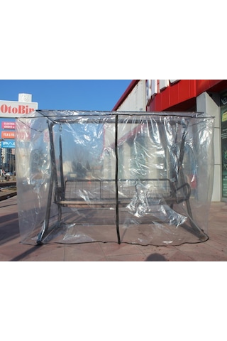 Otobirotoaksesuar Salıncak Koruma Örtüsü Kılıfı Bahçe Salıncak Kılıfı 220X120X150 Şeffaf