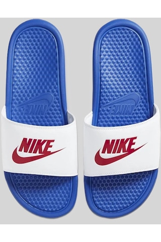 Nike Futura Benassi Slide Blue-white-red Unisex Mavi-beyaz Terlik Tek Bantlı Mavi - Beyaz