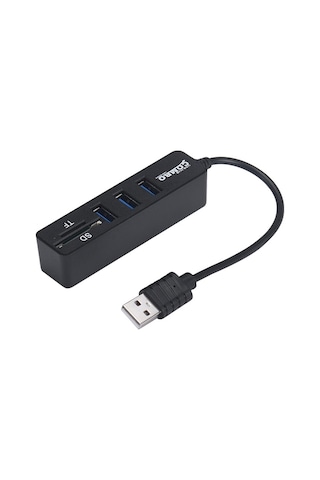 3 Port Usb 2.0 Çoklayıcı Hub Kart Okuyucu 2 İn 1 Combo Sd / Tf